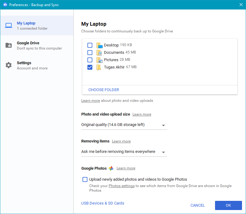 Backup and sync. Backup and sync