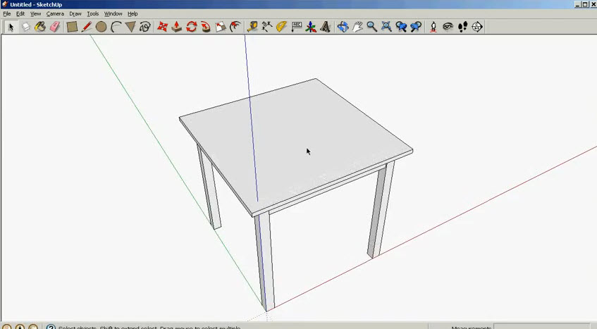 Drawing And Graphics How To Build A Simple Wooden Table 3d Sketchup