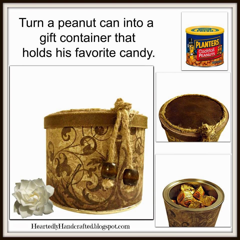Repurpose a Peanut Can for Gift Giving 