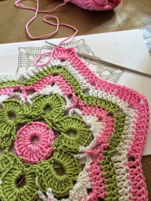 Crochet Star Flower with Diagram