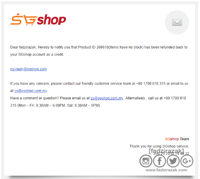 SGShop Refund Email Notification