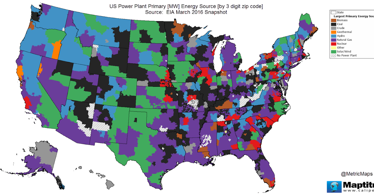 USA Power Plant Primary Energy Source US Energy