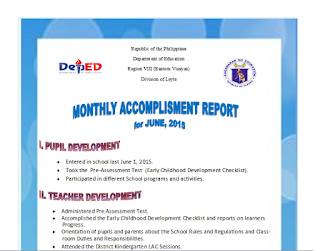 monthly accomplishment report sample amp guide deped lp s accomplishments report template monthly