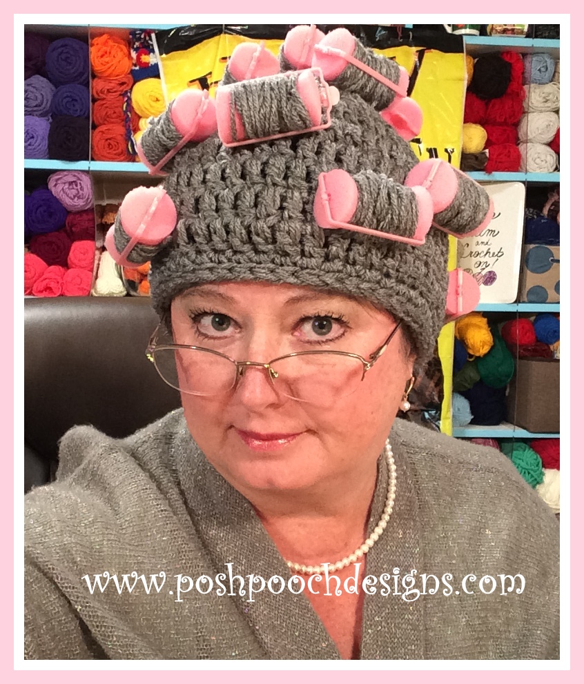 Posh Pooch Designs Oma's Curlers Hat Crochet Pattern Posh Pooch Designs