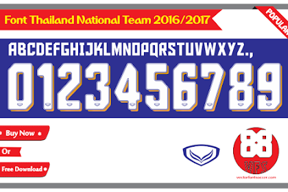 Font Thailand National Team 2016/2017