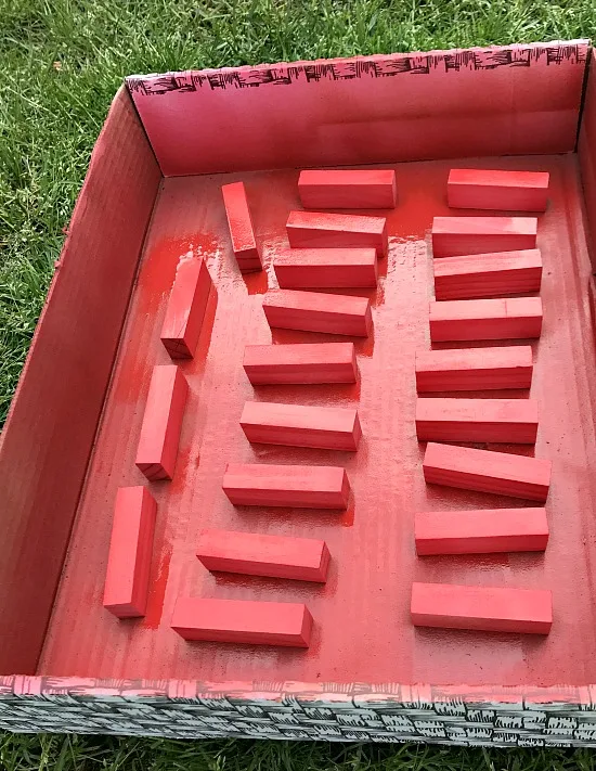 spray painting blocks for even coverage