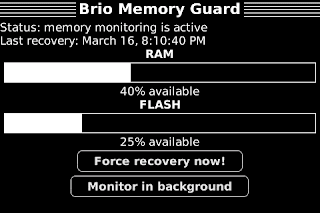 Aplication BlackBerry Brio Memory Guard|New BerryMor
