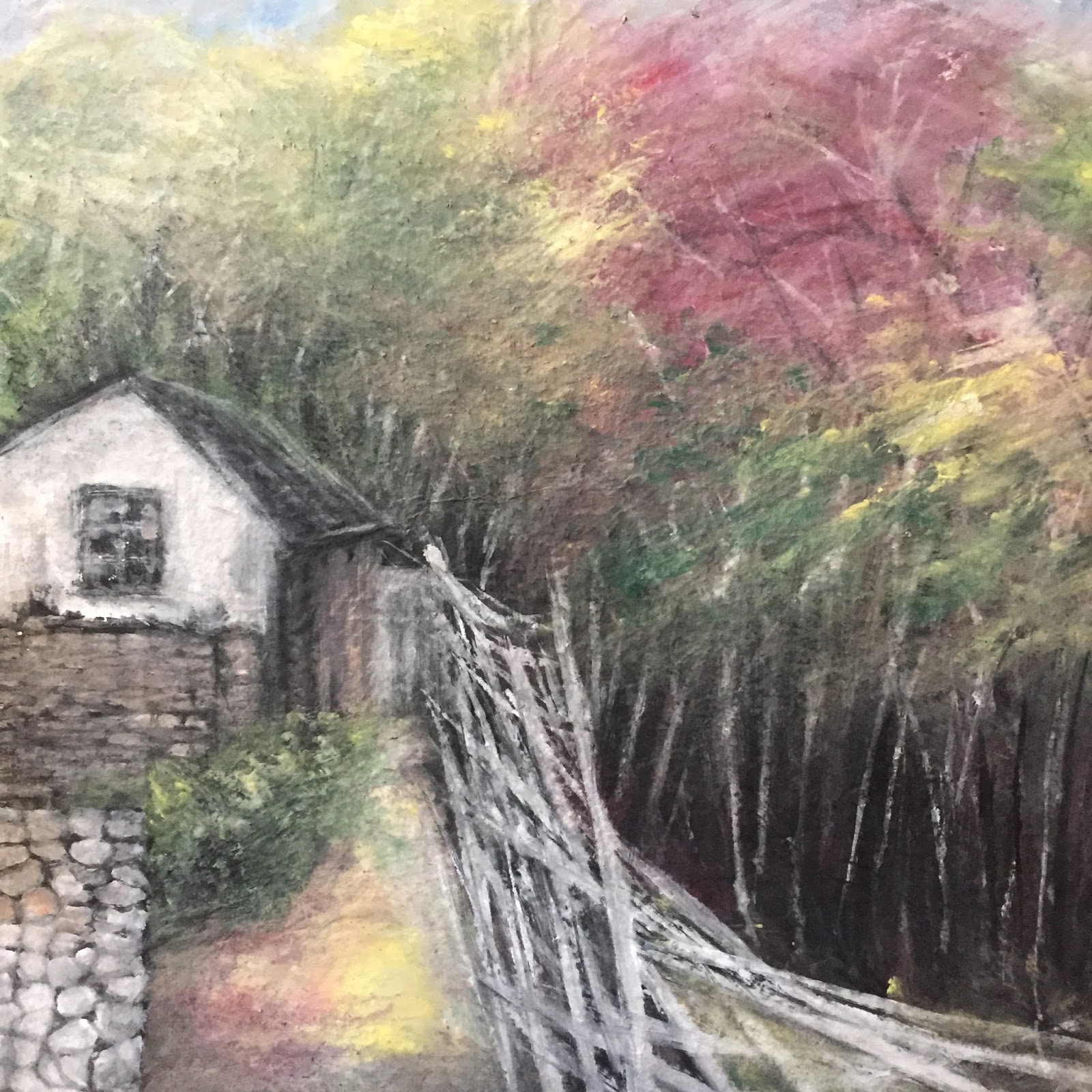 Art Of Chunyi Long Yard New Creation Heavy Color Chinese Painting Yard New Creation Heavy Color Chinese Painting Painted On Rice Paper