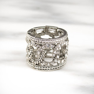 NIQUEA.D by Papyrus Silver Crystal Link Ring