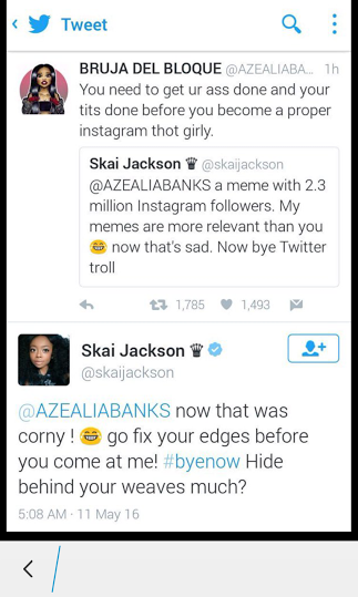Azealia Banks and Skai Jackson beef