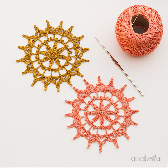 Shabby decoration for Christmas, 3 crochet doilies in 1 pattern by Anabelia Craft Design