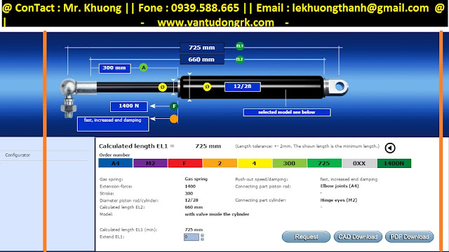 Gas spring tu dong lift