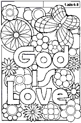 God Is Love Coloring Sheet Sketch Coloring Page