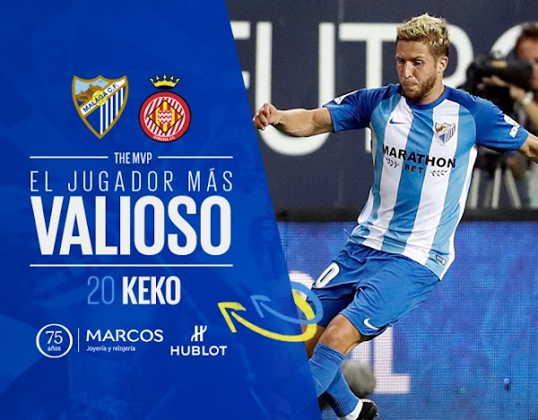 Málaga-Girona, Keko elegido MVP del partido