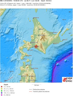 Cutremur puternic cu magnitudinea de 6,6 grade in Japonia, regiunea insulei Hokkaido