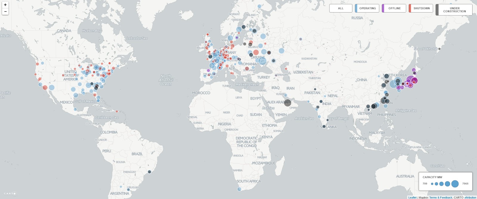 The world’s nuclear power plants mapped