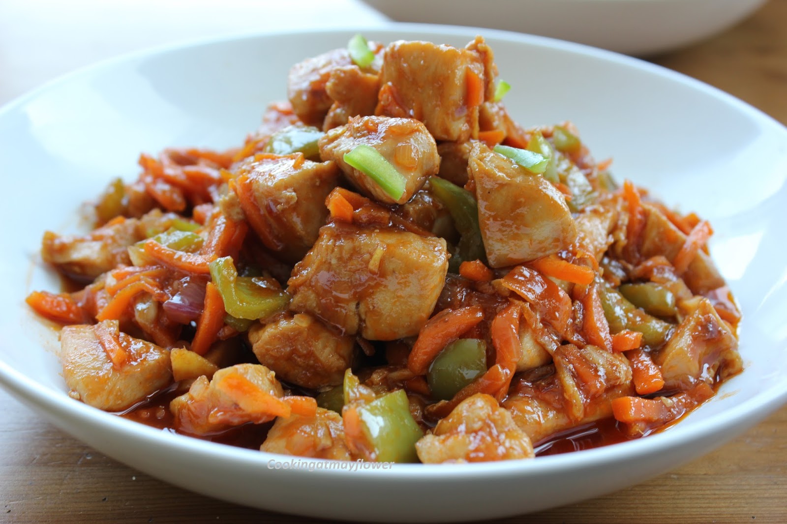 Cooking at Mayflower Sweet and Sour Chicken