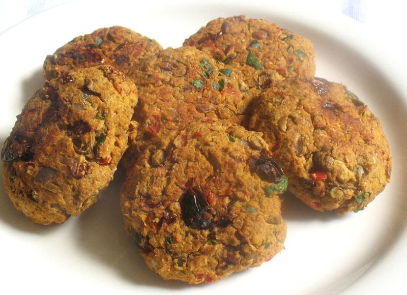 Spicy Lentil Patties with SunDried Tomatoes Lisa's Kitchen
