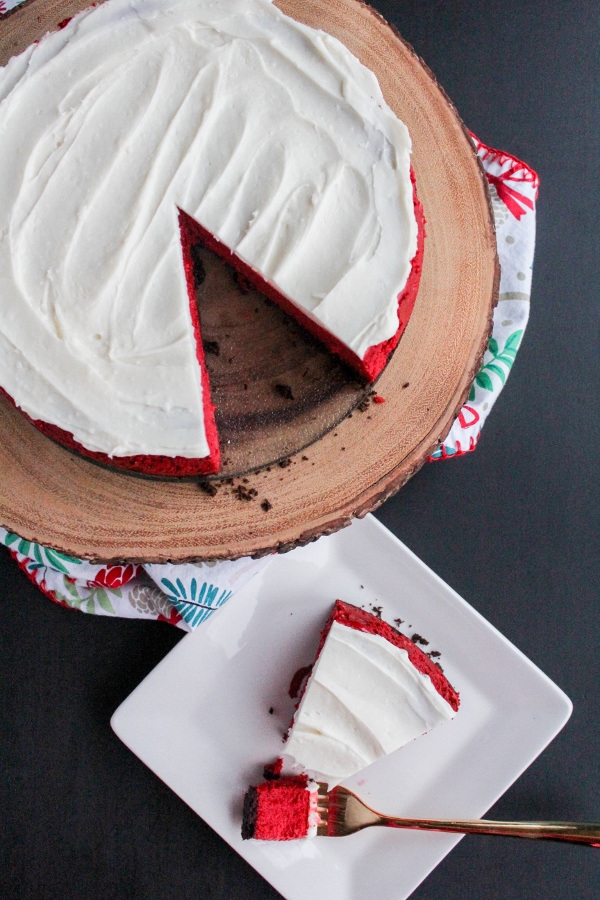 This bright, beautiful Red Velvet Cheesecake is a luscious and indulgent dessert that's perfect for the holidays! 