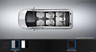 Màu nội thất Mercedes V220 d Avantgarde 2017 Nội thất Mercedes V220 d Avantgarde 2017 màu Xám Crystal/Đen VX8
