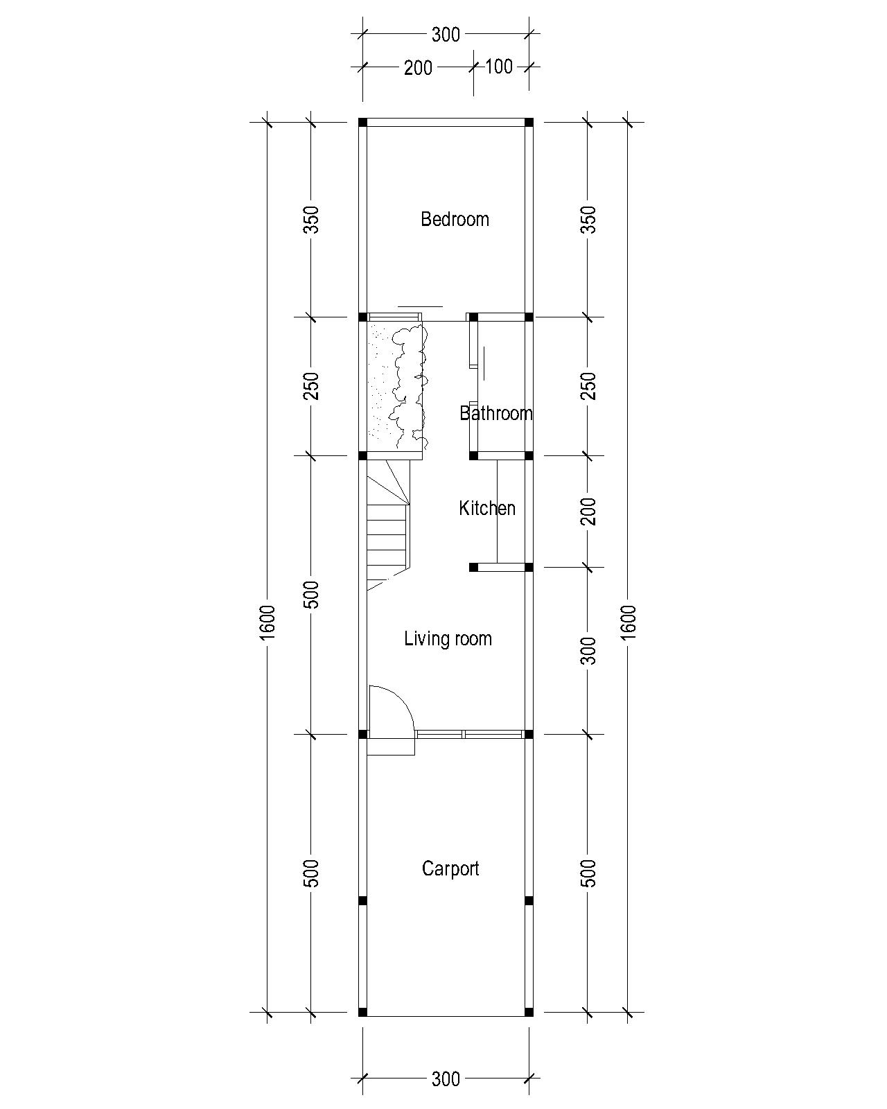 House Plans For You: House Plan, Three Bedrooms On A 3 Meter Wide Narrow  Land