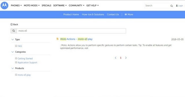 Moto E5 Play confirmed by Motorola