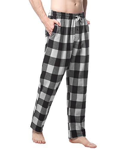 LAPASA Men's 100% Cotton Woven Flannel Pajama Lounge Sleep Pants Plaid ...