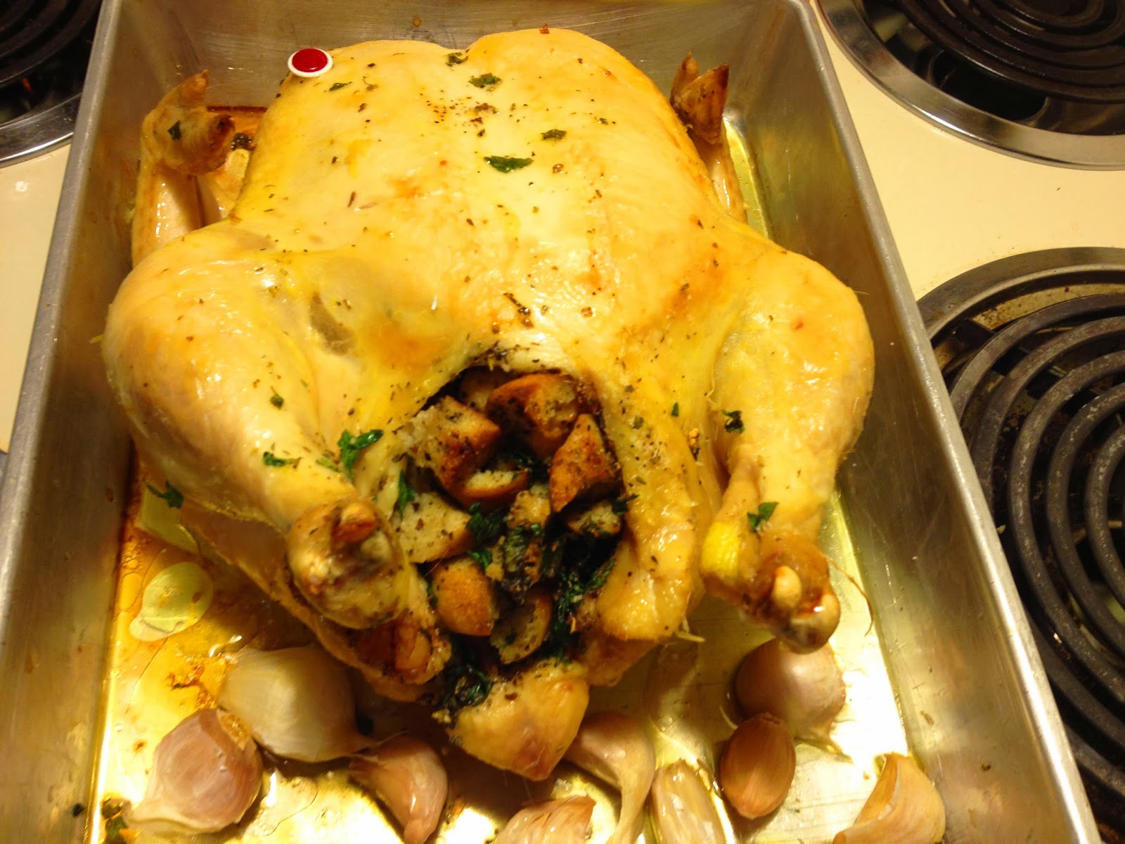 In a World of My Own Roasted Chicken with a Herbes de Provence Stuffing