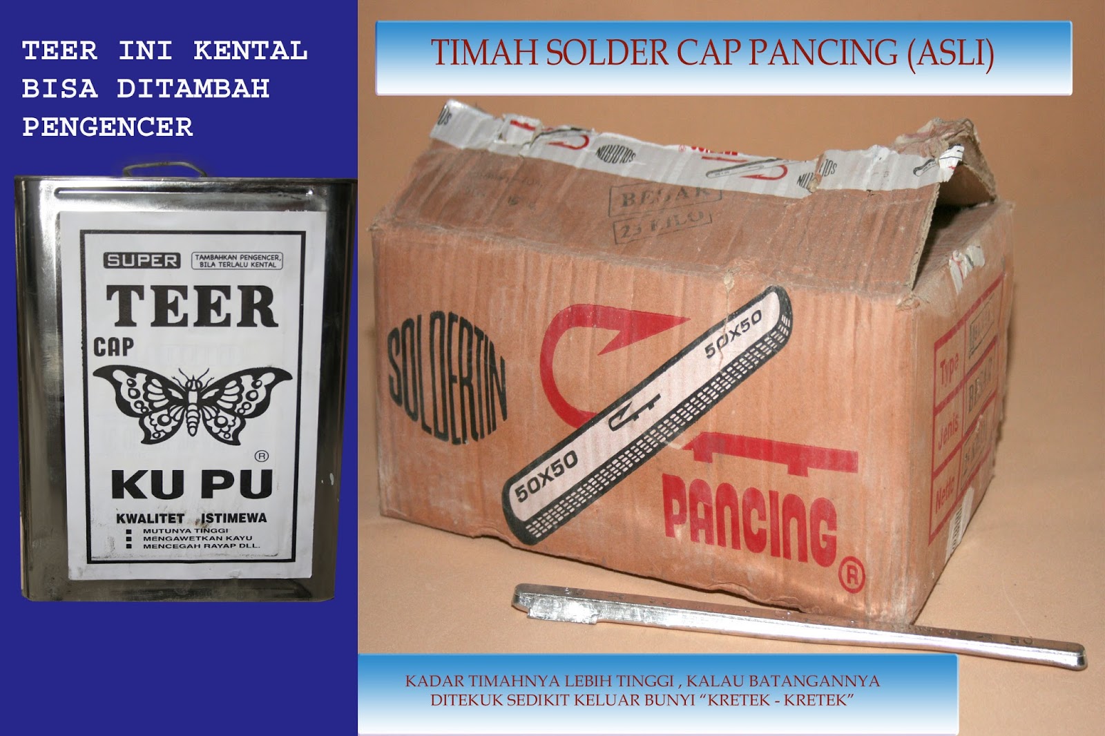 Timah Batangan / TEER UD Jakarta Bahan Bangunan & Kimia Umum