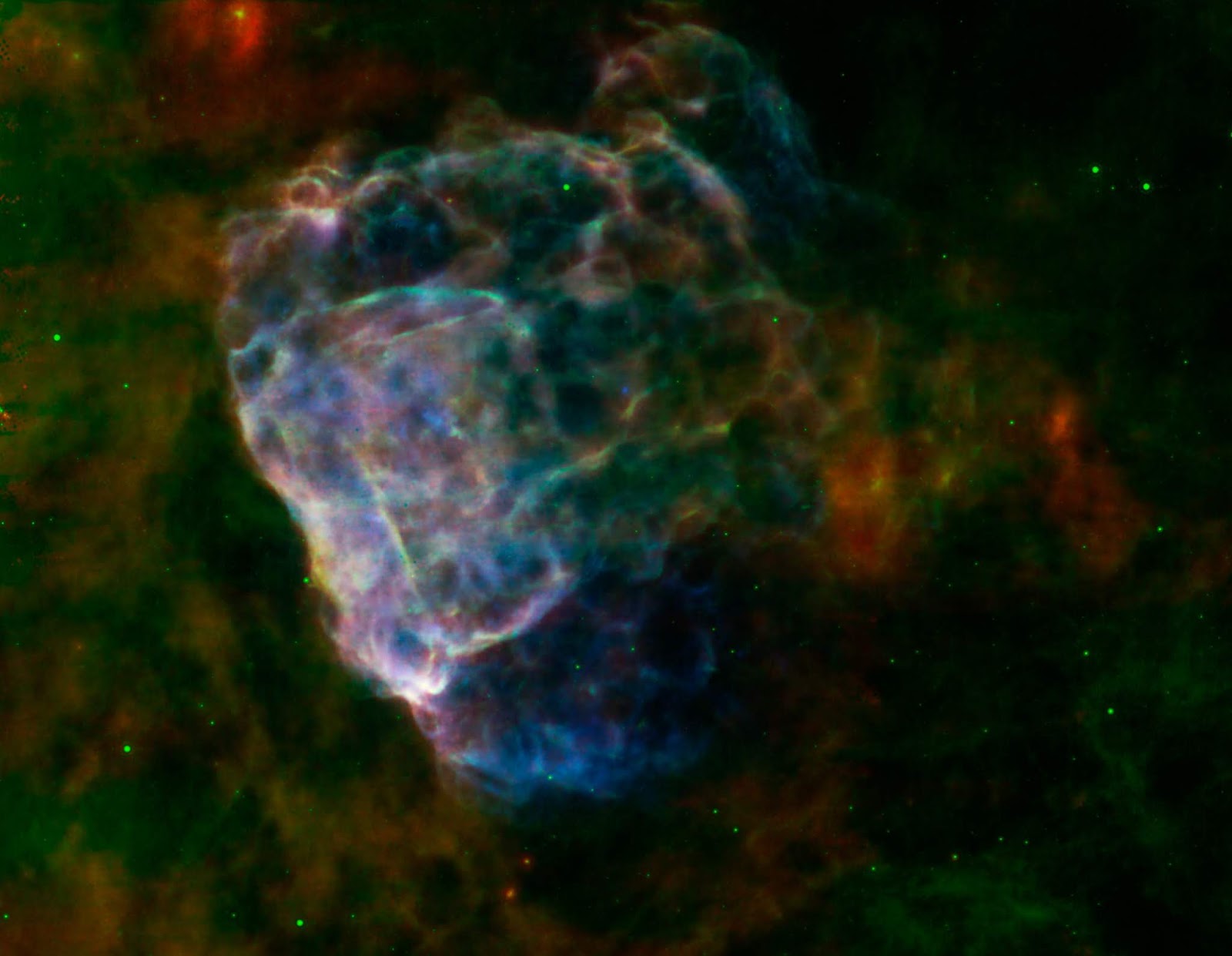 Puppis A, el remanente de una supernova.