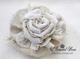 How To Make a Fabric Flower Rosette ~ The Decorated House. So easy, step by step instructions.
