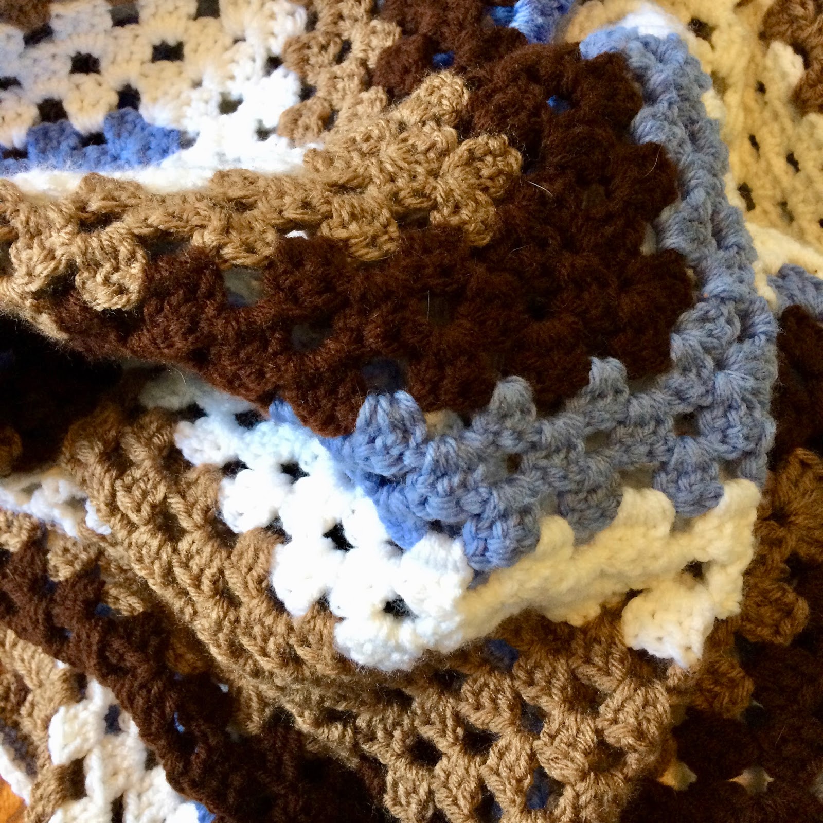 Home-Cooked & Handmade: Blue, Brown and White Giant Granny Square