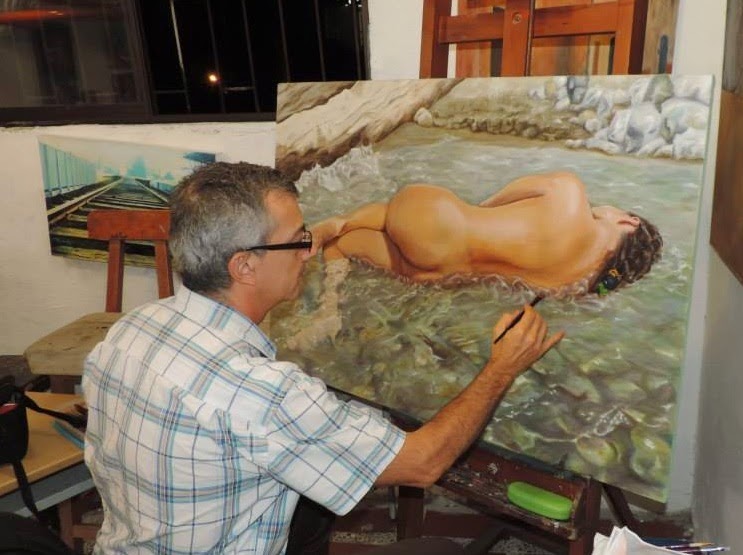pintores Colombianos Jorge Marín, oleo sobre lienzo