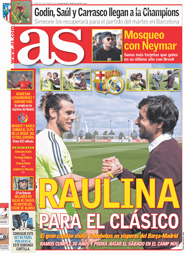 Real Madrid, AS: "Raulina para el Clásico"