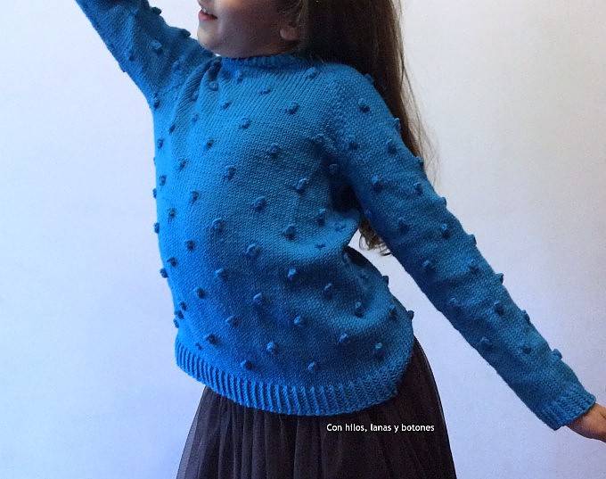 Con hilos, lanas y botones: DIY Jersey palomitero (jersey en punto popcorn o bodoque - patrón gratis)