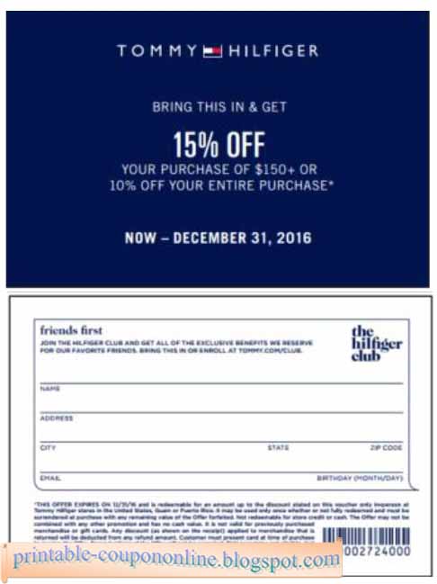 tommy hilfiger outlet store coupons