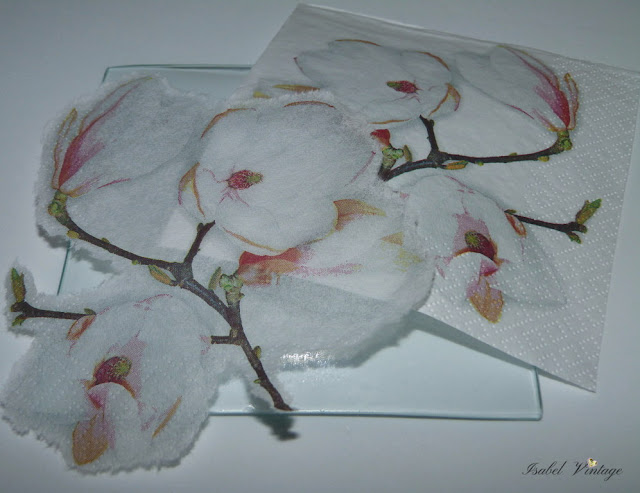 Decoupage en bandejas de cristal - HANDBOX