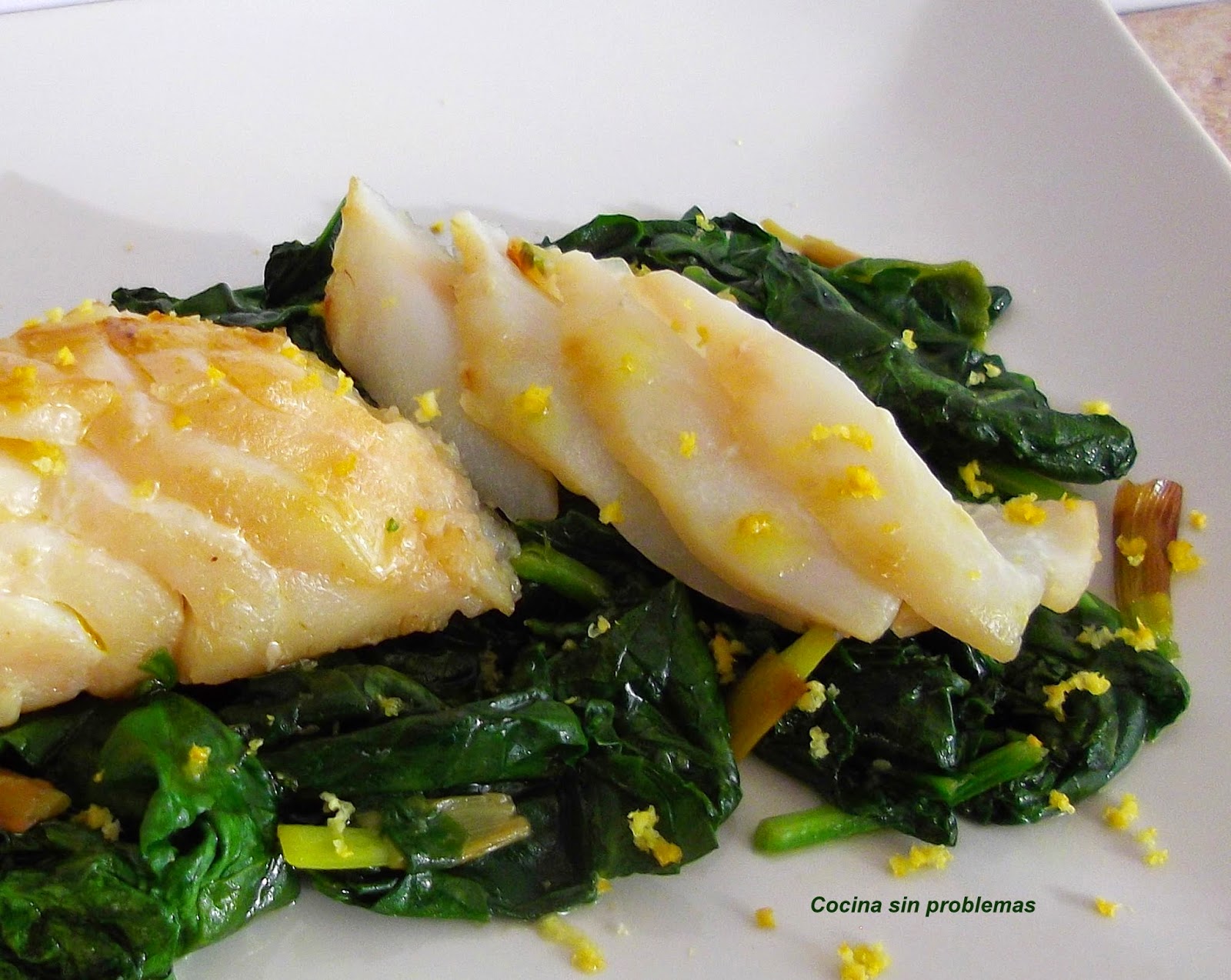 cocina sin problemas Bacalao con espinacas a los cinco minutos