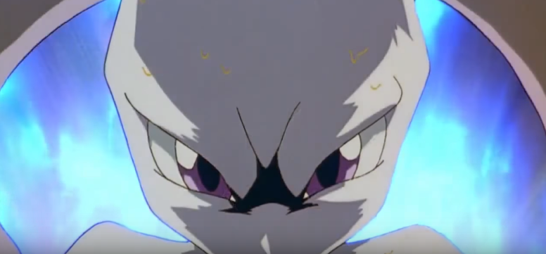 Em Pokémon O Filme: Mewtwo Contra- Ataca (2000) tem a famosa cena que Mewtwo  diz Eu