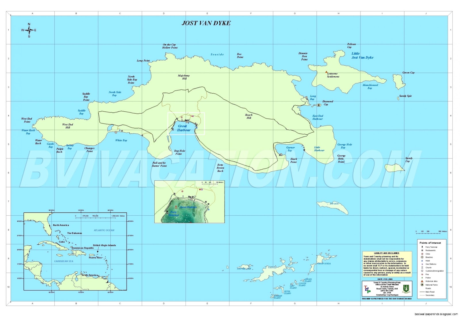Jost Van Dyke British Virgin Islands Map