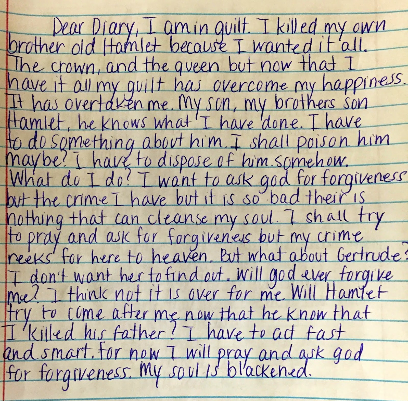 MILLENNIALS Final Project Claudius' Diary Entry