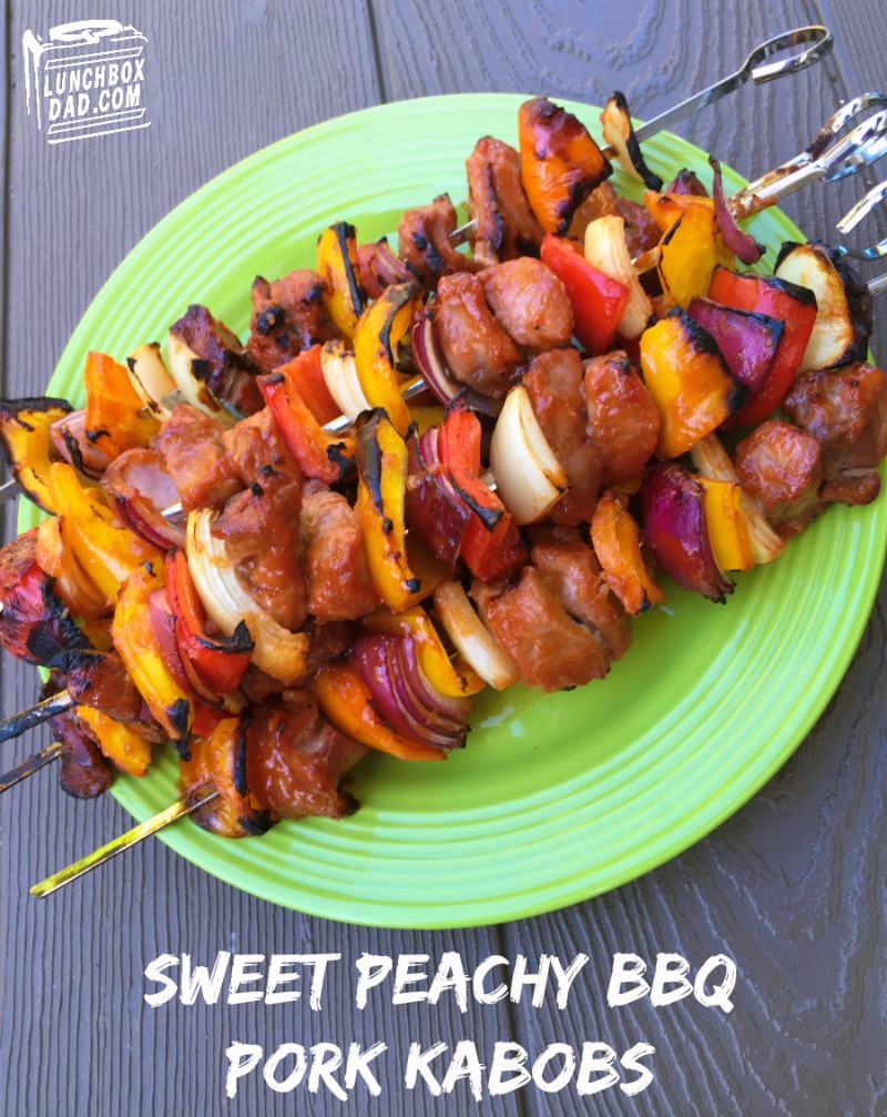 Lunchbox Dad Sweet Peachy BBQ Pork Kabobs