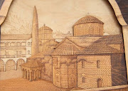 Pyrography picture - Old monasrery