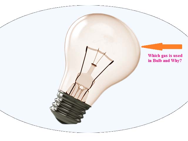 Which gas is used in Bulb and Why, properties of Filament