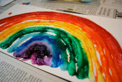 glue salt watercolor watercolors paintings wet salty rainbow