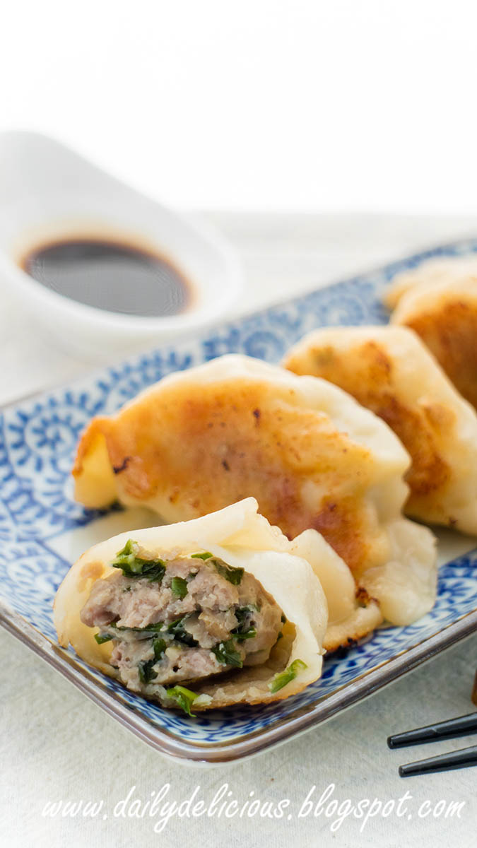 dailydelicious Gyoza with homemade gyoza wrappers