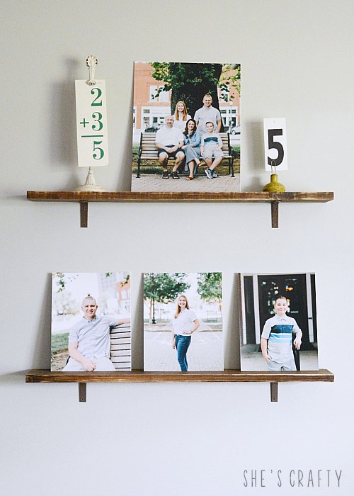 7 ways to display photos without a frame - photo ledge shelves