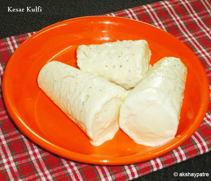 Vidyas Veg Recipes Kesar kulfi recipe Saffron kulfi