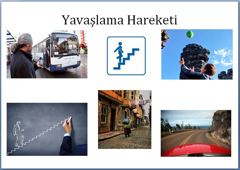 Yavaşlama Hareketine Örnekler Afişi, 3. Sınıf Fen Bilimleri Etkinliği