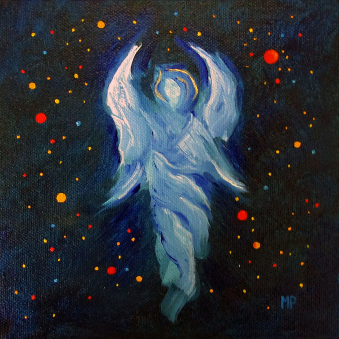 Marina Petro Adventures In Daily Painting ANGEL OF GRACE Original